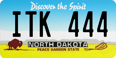 ND license plate ITK444