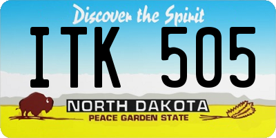 ND license plate ITK505