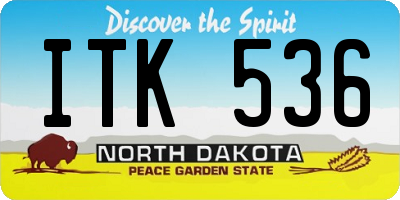 ND license plate ITK536