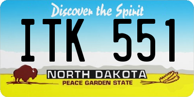 ND license plate ITK551