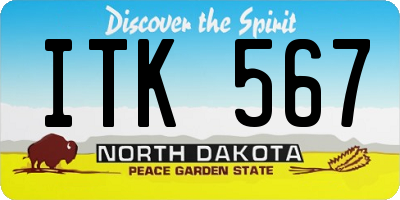 ND license plate ITK567