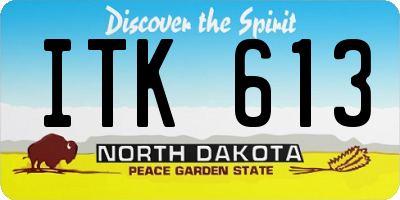 ND license plate ITK613