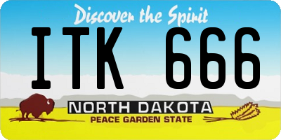 ND license plate ITK666