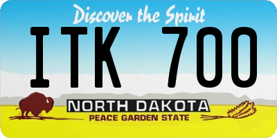 ND license plate ITK700