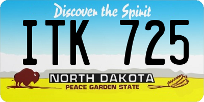 ND license plate ITK725
