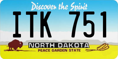 ND license plate ITK751