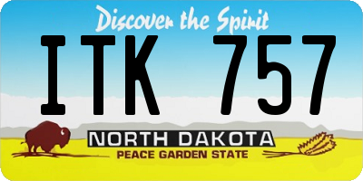 ND license plate ITK757