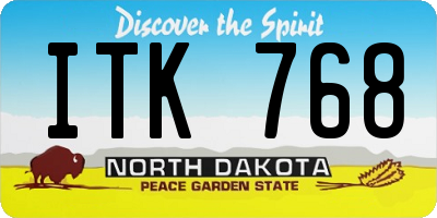 ND license plate ITK768
