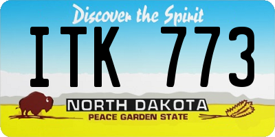 ND license plate ITK773
