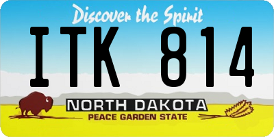 ND license plate ITK814