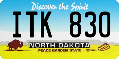 ND license plate ITK830