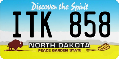 ND license plate ITK858