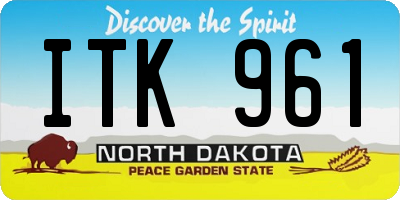 ND license plate ITK961
