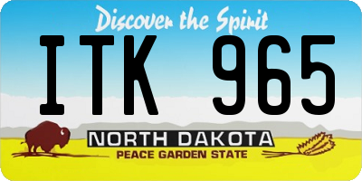ND license plate ITK965