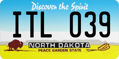 ND license plate ITL039
