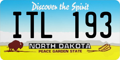 ND license plate ITL193
