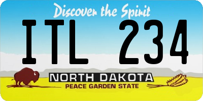 ND license plate ITL234