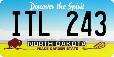 ND license plate ITL243