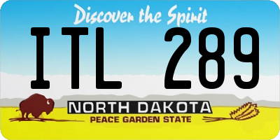 ND license plate ITL289