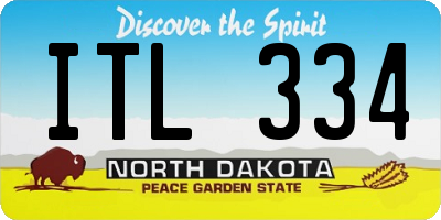 ND license plate ITL334