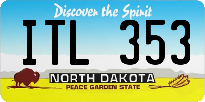 ND license plate ITL353