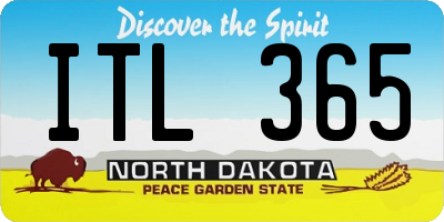 ND license plate ITL365