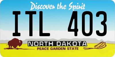 ND license plate ITL403
