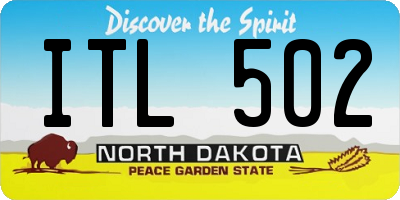 ND license plate ITL502