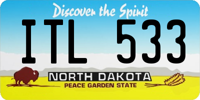 ND license plate ITL533