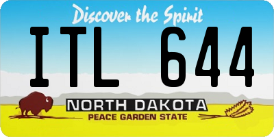 ND license plate ITL644