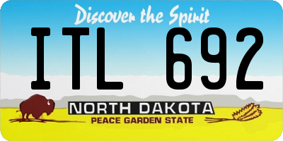 ND license plate ITL692