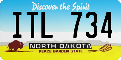 ND license plate ITL734