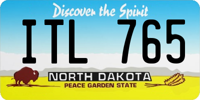 ND license plate ITL765