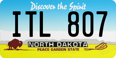 ND license plate ITL807
