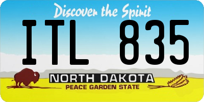 ND license plate ITL835