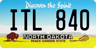 ND license plate ITL840