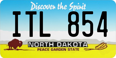 ND license plate ITL854
