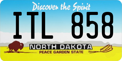 ND license plate ITL858
