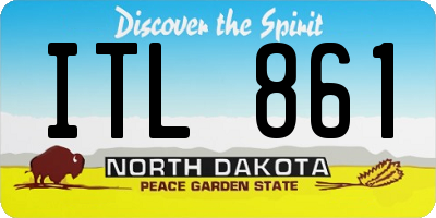 ND license plate ITL861
