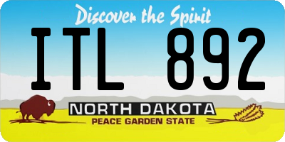 ND license plate ITL892