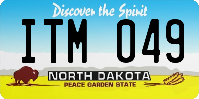 ND license plate ITM049
