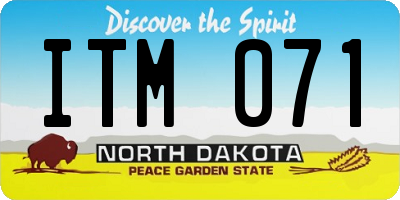ND license plate ITM071