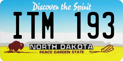 ND license plate ITM193
