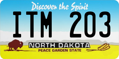 ND license plate ITM203