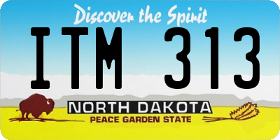 ND license plate ITM313