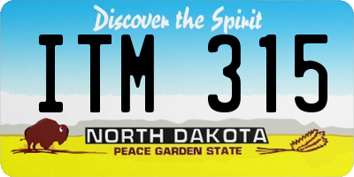 ND license plate ITM315