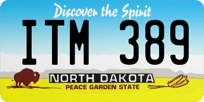 ND license plate ITM389