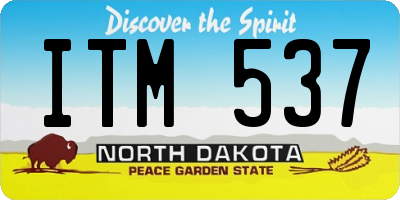 ND license plate ITM537