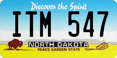 ND license plate ITM547