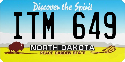 ND license plate ITM649